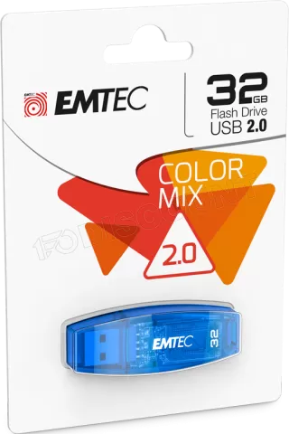 Photo de Clé USB 2.0 Emtec C410 Color Mix - 32Go (Bleu)