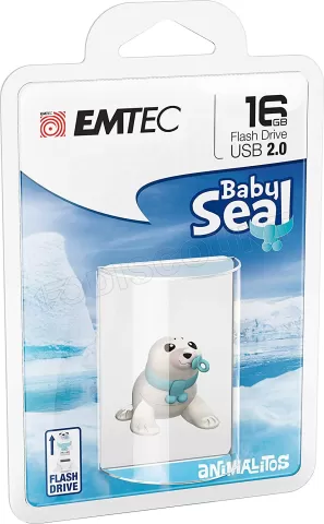 Photo de Clé USB 2.0 Emtec M334 Bébé Phoque - 16Go (Blanc)