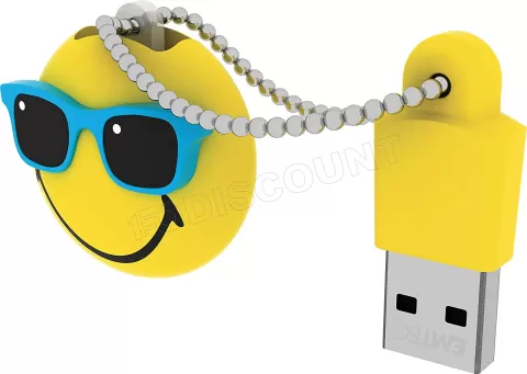 Photo de Clé USB 2.0 Emtec SW108 Smiley World Mister Hawaii - 16Go (Jaune)