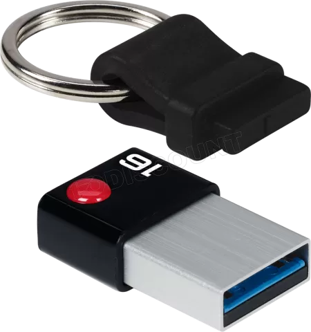 Photo de Clé USB 3.0 Emtec T100 Nano Ring - 16Go (Noir)