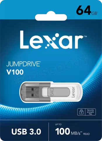 Photo de Clé USB 3.0 Lexar JumpDrive V100 - 64Go (Gris)