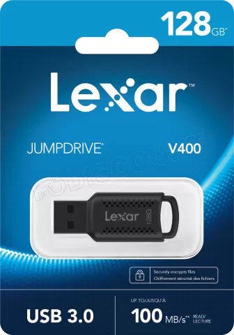 Photo de Clé USB 3.0 Lexar JumpDrive V400 - 128Go (Noir)