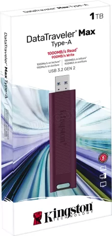 Photo de Clé USB 3.1 Kingston DataTraveler Max - 1To (Rouge)