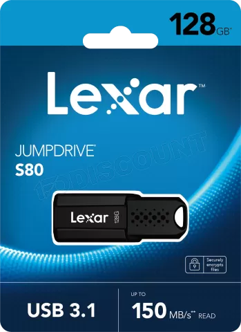 Photo de Clé USB 3.1 Lexar JumpDrive S80 - 128Go (Noir)