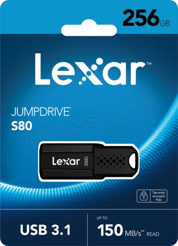 Photo de Clé USB 3.1 Lexar JumpDrive S80 - 256Go (Noir)