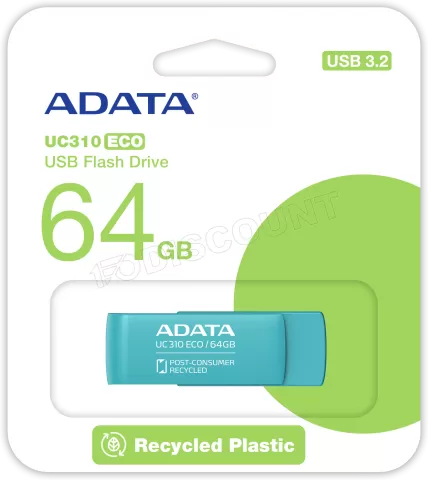 Photo de Clé USB 3.2 Adata UC310 Eco - 64Go (Bleu)