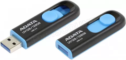 Photo de Clé USB 3.2 Adata UV128 - 128Go (Noir/Bleu)