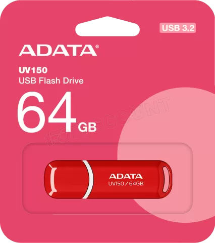 Photo de Clé USB 3.2 Adata UV150 - 64Go (Rouge)