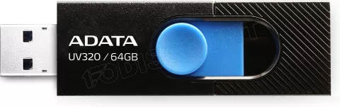 Photo de Clé USB 3.2 Adata UV320 - 64Go (Noir/Bleu)