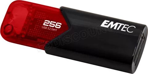 Photo de Clé USB 3.2 Emtec B110 Click Easy - 256Go (Noir/Rouge)