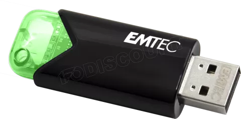 Photo de Clé USB 3.2 Emtec B110 Click Easy - 64Go (Noir/Vert)