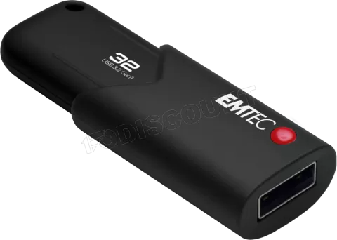 Photo de Clé USB 3.2 Emtec B120 Click Secure - 32Go (Noir)