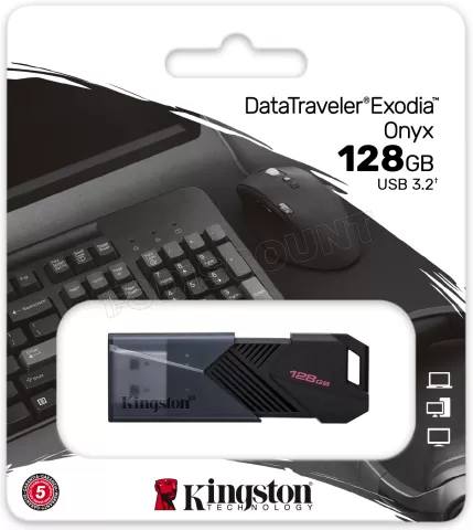 Photo de Clé USB 3.2 Kingston DataTraveler Exodia Onyx - 128Go (Noir)