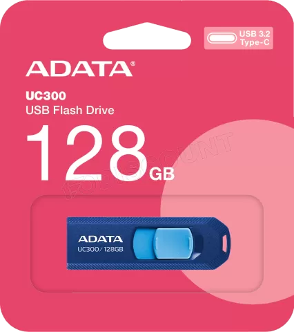 Photo de Clé USB-C 3.2 Adata UC300 - 128Go (Bleu)