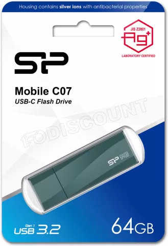 Photo de Clé USB-C 3.2 Silicon Power Mobile C07 - 64Go (Bleu)