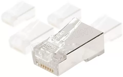 Photo de Connecteur RJ45 Catégorie 6 blindé avec insert (sachet de 10)