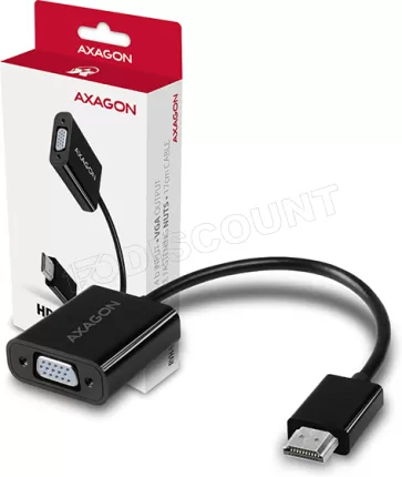 Photo de Convertisseur HDMI Axagon vers VGA femelle (D-sub DE-15) 20cm (Noir)