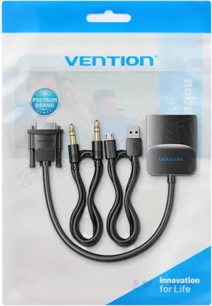 Photo de Convertisseur Vention VGA mâle vers HDMI femelle + Jack 3.5mm 1m (Noir)