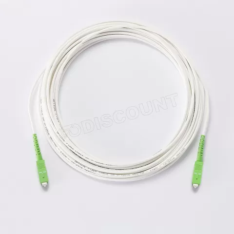 Photo de Cordon fibre D2 Diffusion pour Box (SFR, Orange, Bouygues) jarretière optique 10m (Blanc)