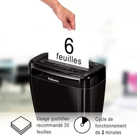 Photo de Destructeurs de documents Fellowes 36C avec panier (Noir)