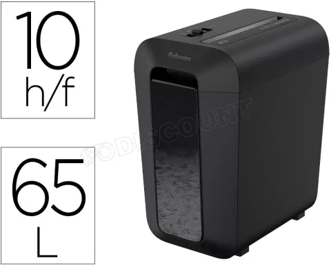 Photo de Destructeurs de documents Fellowes LX65 avec panier (Noir)