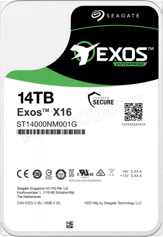 Photo de Disque Dur 3,5" Seagate Exos X16 14To  - S-ATA