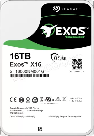 Photo de Disque Dur 3,5" Seagate Exos X18 16To  - S-ATA