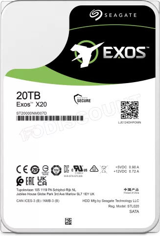 Photo de Disque Dur 3,5" Seagate Exos X20 20To  - S-ATA