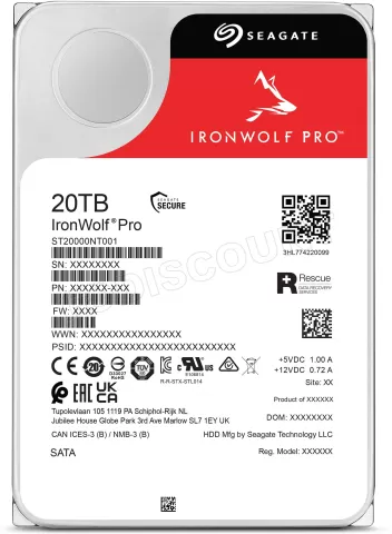 Photo de Disque Dur 3,5" Seagate IronWolf Pro 20To  - S-ATA