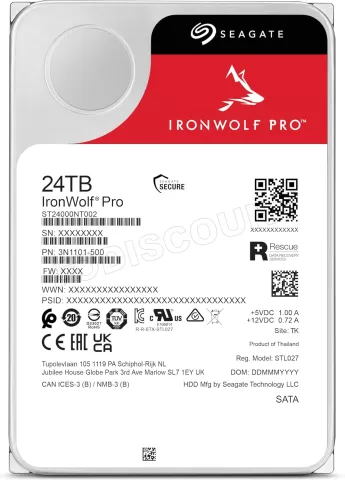 Photo de Disque Dur 3,5" Seagate IronWolf Pro 24To - S-ATA