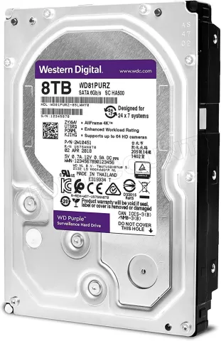 Photo de Disque Dur 3,5" Western Digital Purple 8To