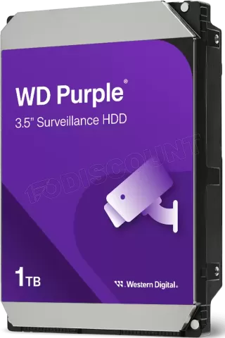 Photo de Disque Dur 3,5" Western Digital Purple Surveillance 1To 64Mo - S-ATA