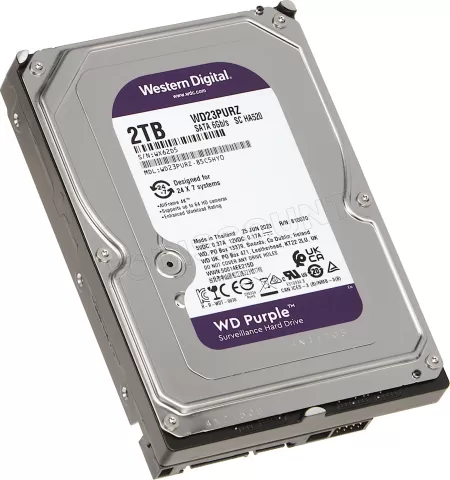 Photo de Disque Dur 3,5" Western Digital Purple Surveillance 2To  - S-ATA 64Mo