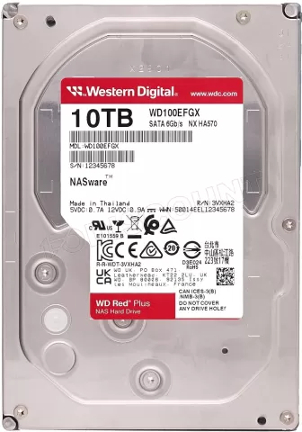 Photo de Disque Dur 3,5" Western Digital Red Plus NAS 10To 512Mo - S-ATA 3,5"