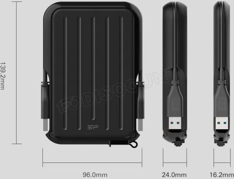 Photo de Disque dur externe Silicon Power Armor A66 - 1To (Noir)