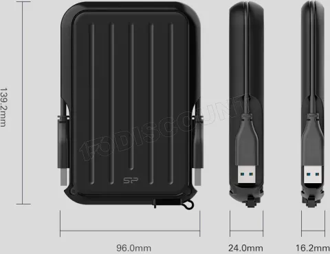 Photo de Disque dur externe Silicon Power Armor A66 - 1To (Noir/Bleu)