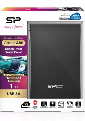 Photo de Disque dur externe Silicon Power Armor A80 - 1To (Noir)