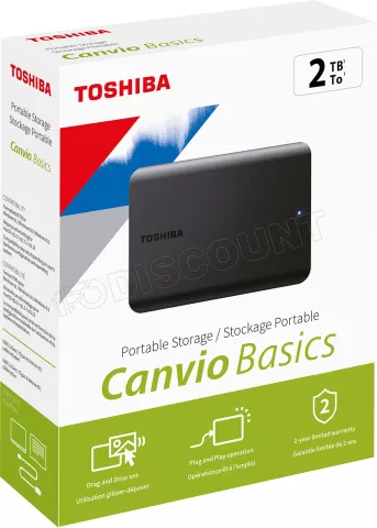 Photo de Disque Dur externe Toshiba Canvio Basics 2022 - 2To  (Noir)