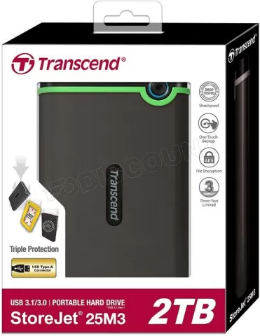 Photo de Disque Dur externe Transcend StoreJet 25M3 - 2To  (Noir)