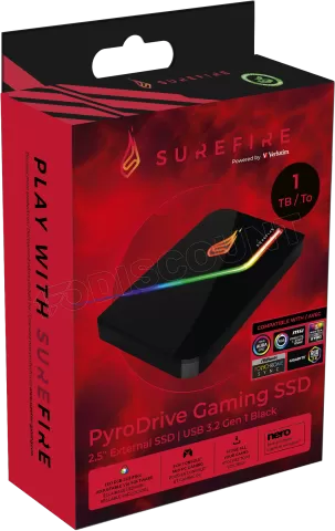 Photo de Disque Dur externe Verbatim SureFire PyroDrive RGB - 1To (Noir)