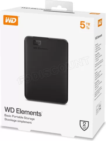 Photo de Disque Dur externe Western Digital Elements Portable - 5To  (Noir)