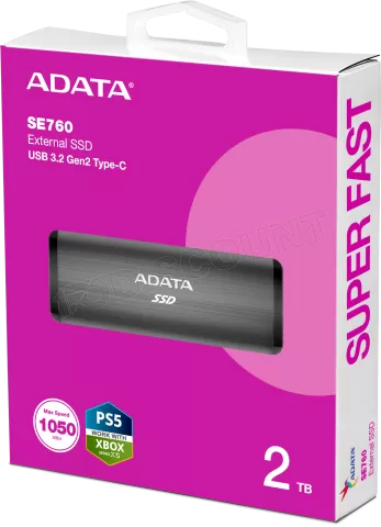 Photo de Disque SSD externe Adata SE760 - 2To  (Gris)