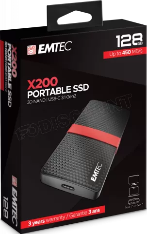 Photo de Disque SSD externe Emtec X200 - 128Go (Noir)