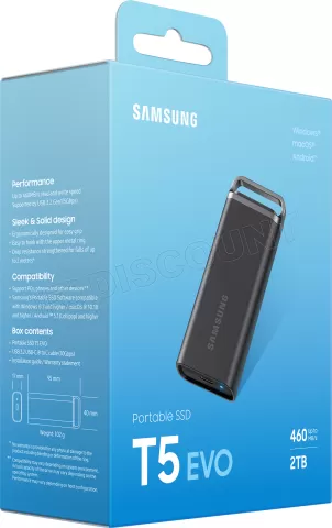 Photo de Disque SSD externe Samsung T5 Evo - 2To (Noir)