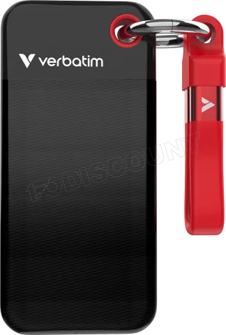 Photo de Disque SSD externe Verbatim Pocket - 1To (Noir/Rouge)