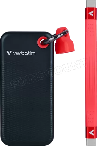 Photo de Disque SSD externe Verbatim Pocket - 256Go (Noir/Rouge)