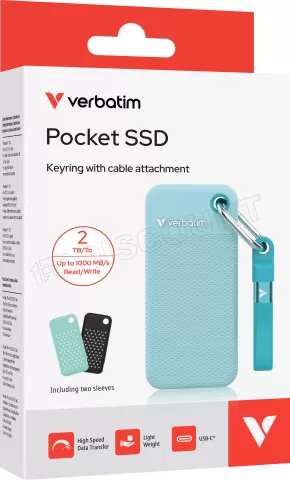 Photo de Disque SSD externe Verbatim Pocket Couleur - 2To (Noir/Bleu)
