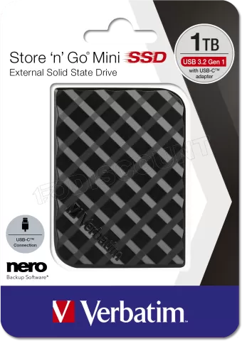 Photo de Disque SSD externe Verbatim Store'N'Go Mini - 1To  (Noir)