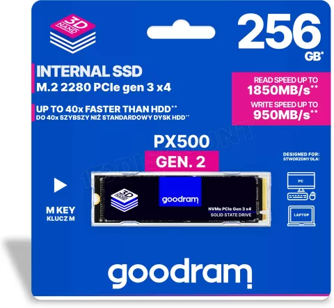 Photo de Disque SSD GoodRam PX500 256Go - NVMe PCIe