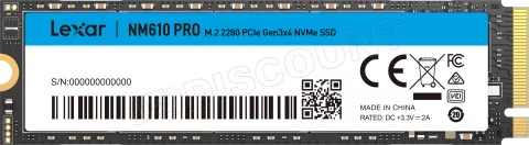 Photo de Disque SSD Lexar NM610 Pro 500Go - NVMe M.2 Type 2280